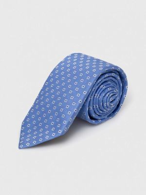 Niebieski jedwabny krawat Boss