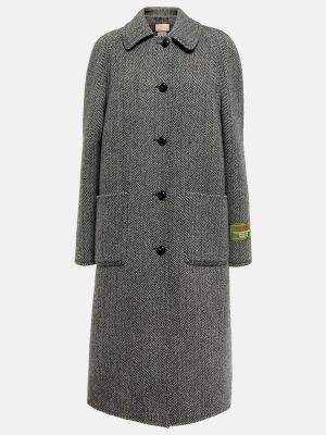 Obojstranný vlnený kabát Gucci sivá