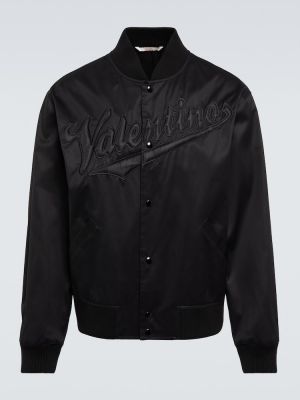 Βαμβακερός μπουφάν bomber Valentino μαύρο