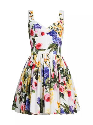 Платье мини в цветочек с принтом Dolce&gabbana