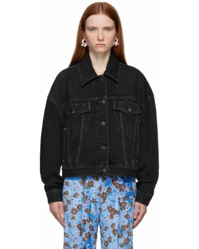 Укороченная джинсовая куртка Acne Studios, черный