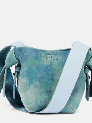 Geantă crossbody din piele de căprioară Acne Studios albastru