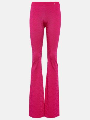 Расклешенные брюки La Greca с завышенной талией VERSACE розовый