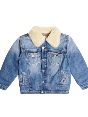 Denimjakke for piger Mm6 Maison Margiela Kids blå