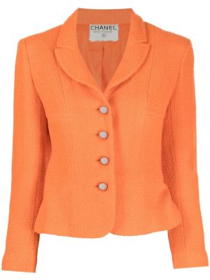 Veste à boutons en tweed Chanel Pre-owned orange