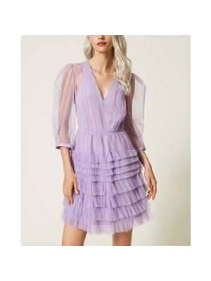 Mini vestido de tul Twinset violeta