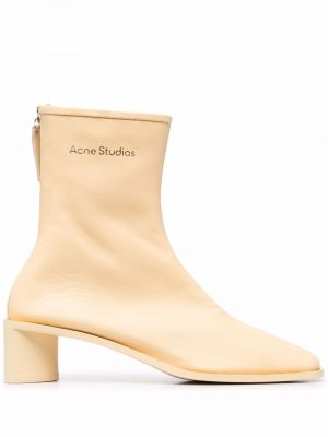 Кожаные ботинки с принтом Acne Studios, желтый