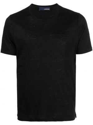 Ленена тениска Lardini черно