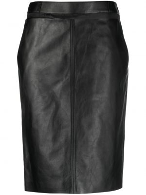 Kožená sukňa Fendi čierna