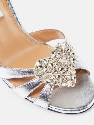 Sandali di pelle Aquazzura argento