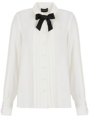 Plisuota marškiniai Emporio Armani balta