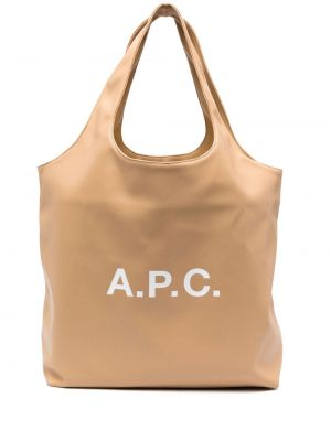 Nákupná taška A.p.c. béžová
