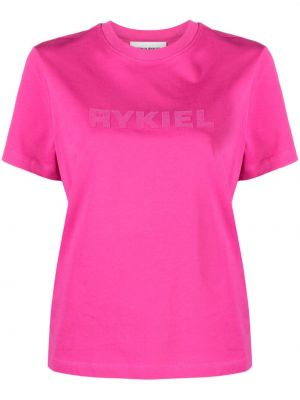 Medvilninis marškinėliai Sonia Rykiel rožinė