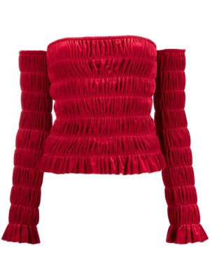 Bluză de catifea cu mâneci lungi Norma Kamali - roșu