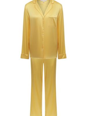 Шелковая пижама Yolke желтая