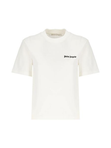 T-shirt mit stickerei aus baumwoll Palm Angels weiß