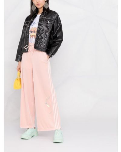 Pantalones de chándal con bordado reversibles Adidas rosa