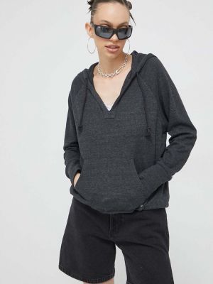 Сірий однотонний светр з капюшоном Roxy