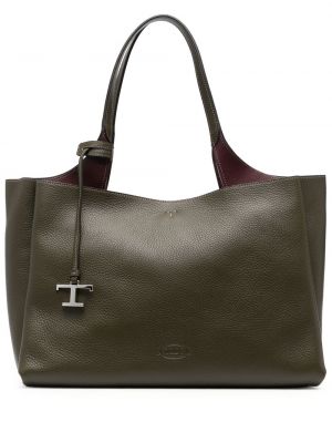 Lær shoppingbag Tod's grønn