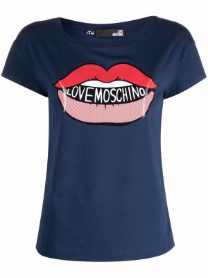 Camiseta con estampado Love Moschino azul