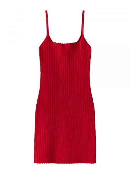 Pletené pletené šaty Bershka červená