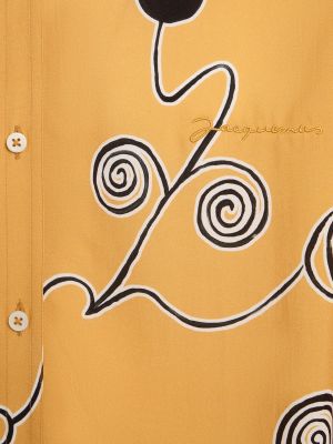 Chemise en viscose avec manches courtes Jacquemus jaune