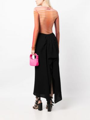 Drapované dlouhá sukně Chanel Pre-owned černé