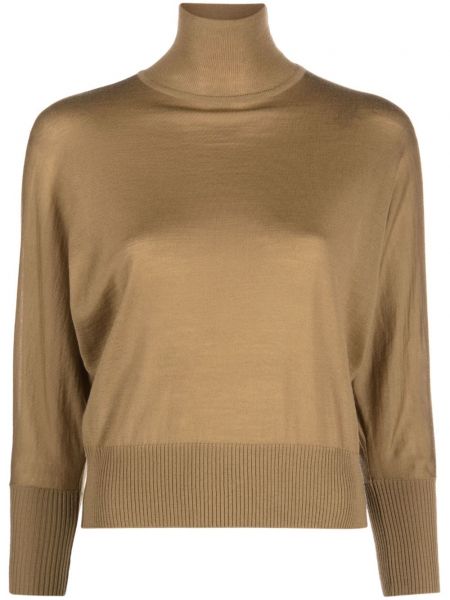 Vlněný svetr Max Mara hnědý