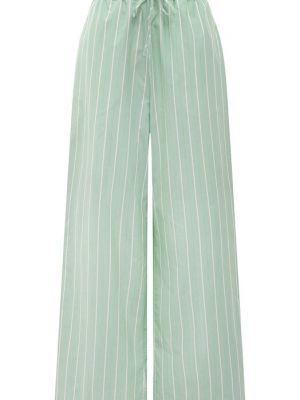 Хлопковые брюки Marni зеленые