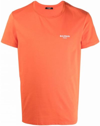 Camiseta con estampado Balmain naranja