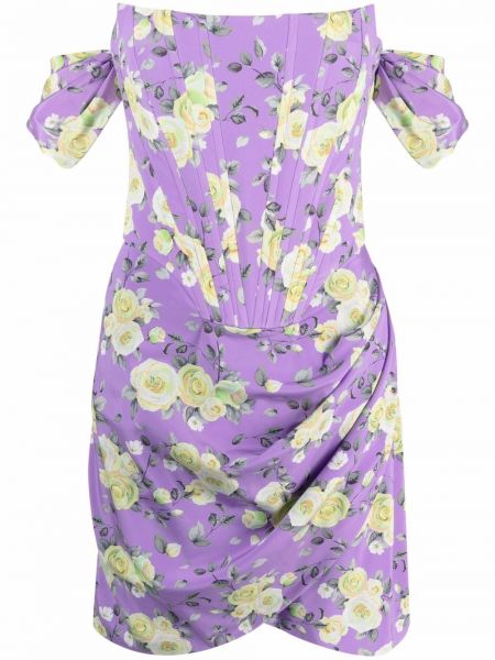 Mini vestido de flores con estampado Giuseppe Di Morabito violeta