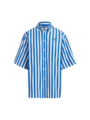 Koszula bawełniana relaxed fit Ralph Lauren niebieska