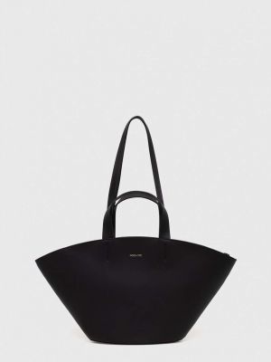 Кожаная сумка шоппер Patrizia Pepe черная