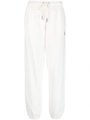 Bavlněné sportovní kalhoty Moncler bílé