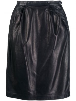 Kožená sukně Yves Saint Laurent Pre-owned modré