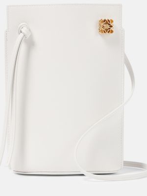 Δερμάτινη τσάντα ώμου με τσέπες Loewe λευκό