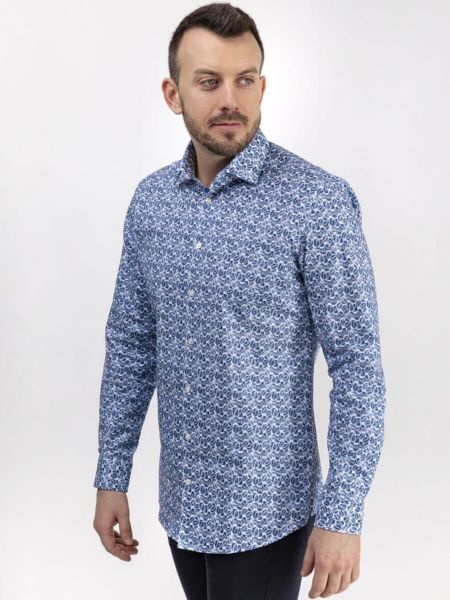 Рубашка с длинным рукавом Pierre Cardin синяя