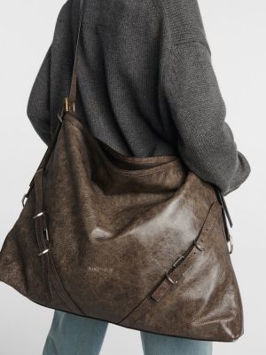 Δερμάτινη τσάντα shopper Givenchy καφέ