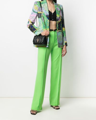 Pantalones de cintura alta bootcut Versace verde