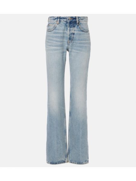 Hög midja straight leg-jeans Saint Laurent blå