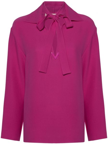 Bluză de mătase Valentino Garavani roz