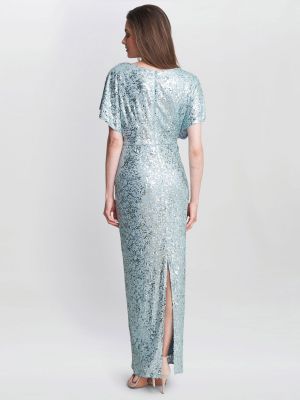 Длинное платье с пайетками Gina Bacconi голубое