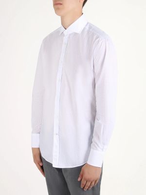 Хлопковая рубашка Brunello Cucinelli белая