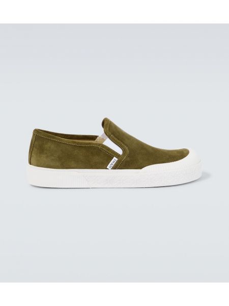 Skli på semsket skinn slip-on sneakers Loewe grønn