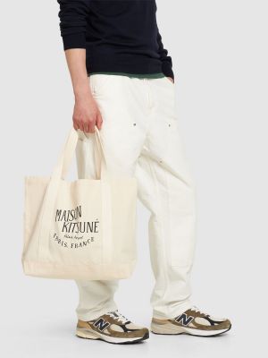 Shopper handtasche Maison Kitsuné schwarz