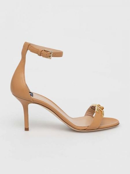 Кожаные сандалии Elisabetta Franchi коричневый