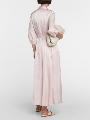 Jedwabna sukienka długa Gabriela Hearst różowa