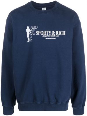 Trykt sweatshirt Sporty & Rich blå