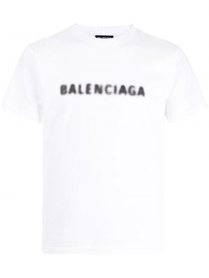 Camiseta con estampado Balenciaga blanco