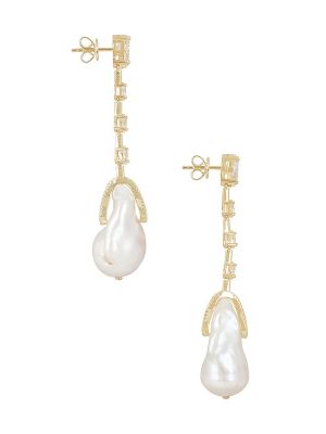 Boucles d'oreilles avec perles à boucle By Adina Eden argenté